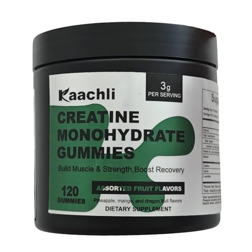 KAACHLI Creatine Gummies - 3g Creatine Per Serving,120 Count Total,Supports