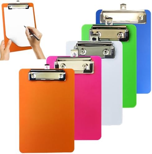 Low Profile Clip Clipboard , Assorted Colors Clipoard With Low Profile Clip Clip Boards For Students Teachers Doctors Nurses 12 4 X 8 8 Inch Plastic Clipboards