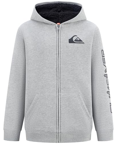 Quiksilver Boys' Full-Zip Sherpa Lined Fleece Hoodie Sweatshirt
