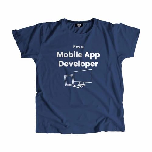 T-shirt développeur mobile bleu marine en tissu respirant pour de longues sessions de code