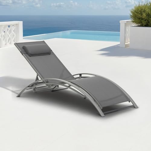 IDIMEX Gartenliege Relax mit Verstellbarer Rückenlehne und Kissen,...