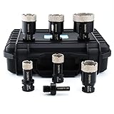 DKIBBITH 7 Packs Diamond Core Drill Bits, Angle Grinder Hole Saw for Porcelain Tile Granite Brick Co