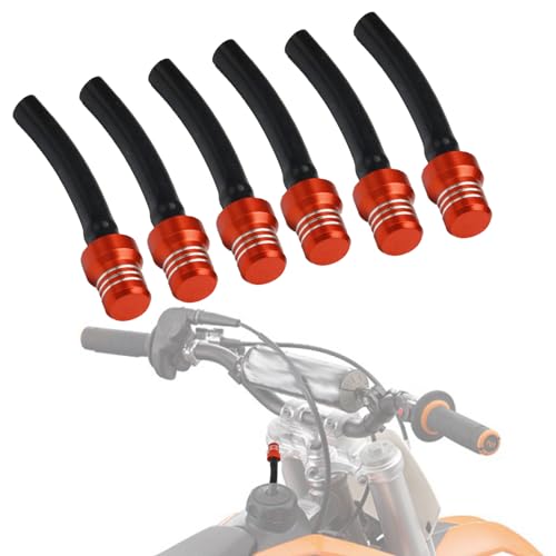 Image of Motorcycle Gas Cap Vent Hose 6PCS Fuel Tank Tube Breather CNC for 65 85 125 150 250 300 350 450 500 530 SX SXF EXC EXC-F EXC-R XCW XCF XC XC-F Dirt Pit Bike ATV Quad Orange