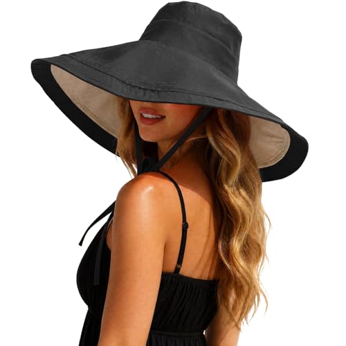 Sombrero de verano reversible para mujer con ala ancha miniatura 2