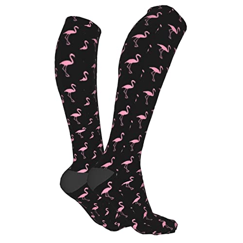 Calze Lunghe Alte del Ginocchio Rosa Fenicotteri