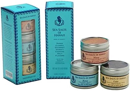 Amazon.com : Three Tin Gift Box of Hawaiian Sea Salts, Alaea Red, Kona