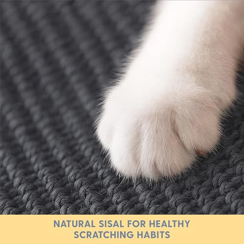 Image of The Cat Ladies Cat Scratch Furniture Protector Mat - Couch Protector from Claws - Anti Scratch Furniture Protectors from Cats Scratching - Sisal Scratcher Pad - Dark Grey
