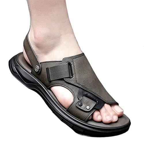 Mens Sandals Genuine Leather Sandals Men Outdoor Casual Lightweight Sandal Men Sandals(41)