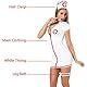 chenyesun Lingerie Damen Sexy Negligee Nachtwäsche Pflegeuniformen Unterwäsche Krankenschwester Kostüm Cosplay V-Ausschnitt Rollenspiel Nachtwäsche