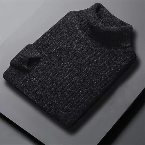 Men's Pullover Sweaters Slim Casual Solid Color High Collar Warm Knitted Pullover Jumpers2