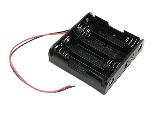 Image of QBM Battery Holder 18650 3.7V Battery (4Slots) Battery Holder Box With Wire Leads (Pack of 2)