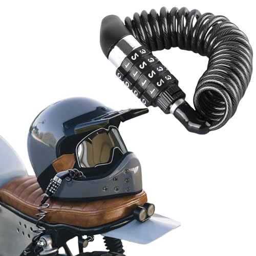 Serrure à Code pour Vélo - Cadenas Antivol à 4 Chiffres pour Casque de Vélo et Moto, Poussette - Câble de Sécurité