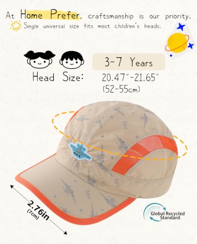 Image of Home Prefer Kids Lightweight Quick Drying Sun Hat Airy Mesh UV Protection Caps Boys Girls UPF50 Baseball Caps Run Beach Water