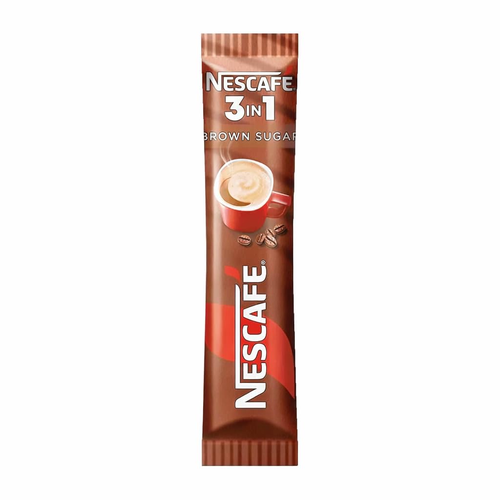 NESCAFÉ 3 in1 Brown Sugar, Caffè Istantaneo con Latte e Zucchero di Canna, Gusto Ricco ed Equilibrato, 24 Bustine