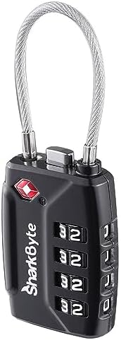 SharkByte TSA - Candado de combinación de seguridad de 4 diales, ...