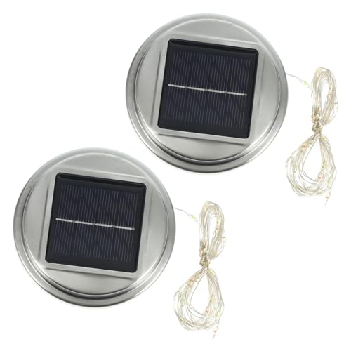 TOVINANNA 2 piezas Repuestos para Luces Solares de Jardín Cubierta Metálica para Faroles y Bolas Decorativas Recambio para Luces Solares Exteriores Pack para Patio y Terraza