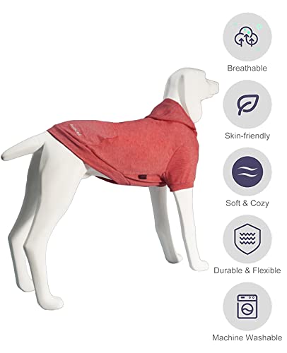 Kickred 2 Pieces Basic Cotton Dog Hoodie Sweater, Soft Pet Clothes Dog Sweatshirts, Dog Outfit Coat Pullover With Pocket And Leash Hole For Small Medium Large Dogs, L #TOP4