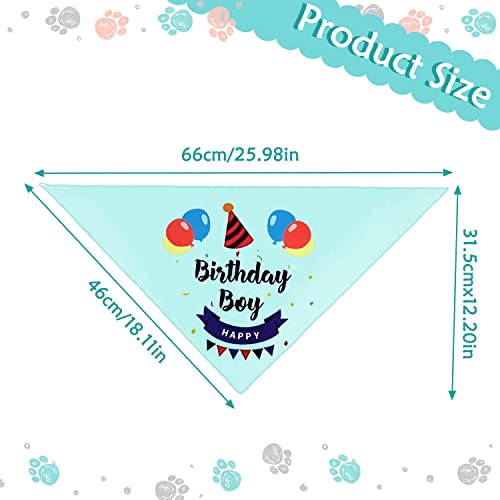 Hunde-Geburtstags-Bandana, Hunde-Bandana für Geburtstage, dreieckiger Schal für Jungen, Hunde, Haustiere, Geburtstagsparty-Zubehör, Happy Birthday-Bandana für kleine, mittelgroße Jungen (blau-grün)