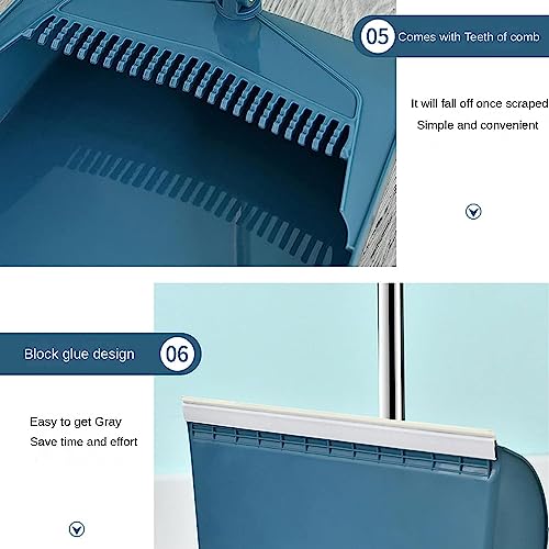 Besen- und Kehrschaufel-Set, Kombination aus Kehrschaufel und Besen mit langem Griff for drinnen und draußen, robustes Besen-Kehrschaufel-Set for Küche, Lobby, Büro, aufrecht stehende Kehrschaufel mit – Bild 7