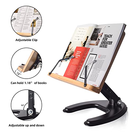 Book Stand Height Adjustable Eye-Level, Skywolf Desk Book Stand Metal Reading Rest Book Holder Cookbook Documents Holder Portable Sturdy Book Stands With Page Clips #TOP3