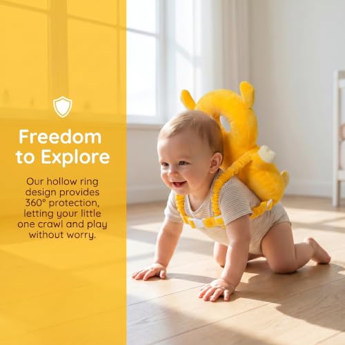 Image of Baby Head Protector Backpack - Soft & Lightweight Head Protection Pillow for Bebe Walking and Crawling(Lamb)
