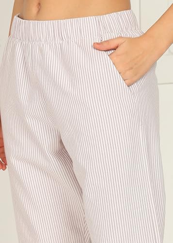 Image of Alan Jones Clothing Womens Mid Rise Cotton Relaxed Ankle Pants | 100% Cotton