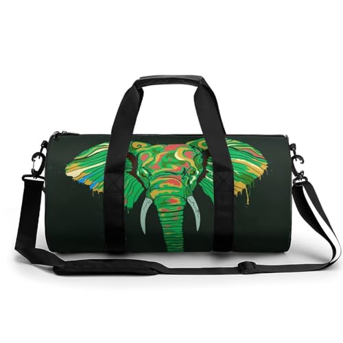 Sac de sport gym Éléphant Vert sac de voyage week-end duffel bag rando 45cm