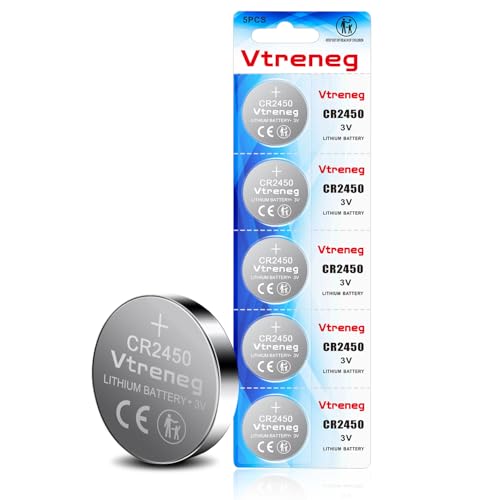 Batería CR2450, pack de 5 pilas de litio 3V