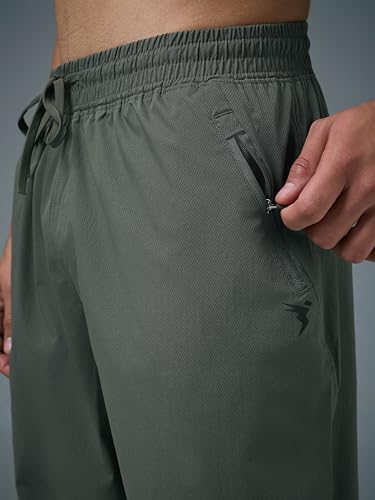 Image of TECHNOSPORT Mens Woven Regular Fit Activewear Joggers for Running, Gym, Sports and Regular Use Stretchable, Colorblock and Antimicrobial