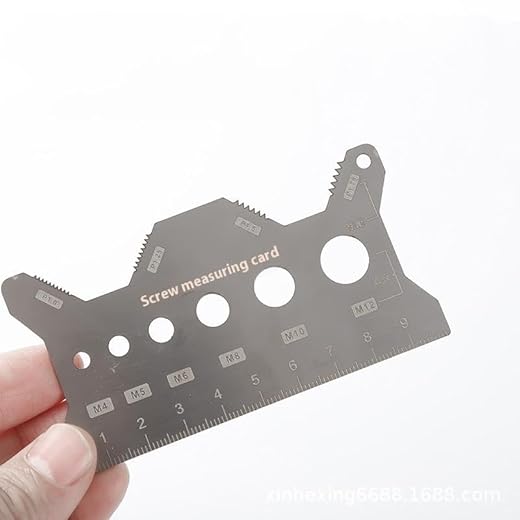 Stainless Steel Screw Bolt Nut Thread Measure Gauge Size Checker, Bolt Measuring Tool for Sorting Hardware, DIY Project, Metric Thread Pitch Multi-Gauge