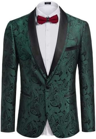 COOFANDY Men's Floral Tuxedo Suit Jacket Slim Fit Dinner Jacket P...