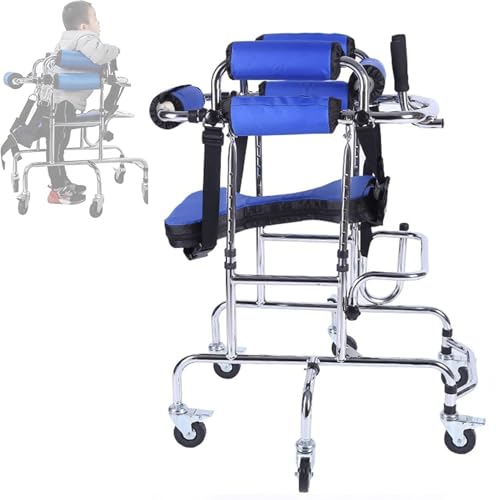 GZGHRZQS Vertical Portátil para Niños con Parálisis Cerebral,Andador Móvil con 6 Ruedas, Entrenamiento de Rehabilitación, Andador Ligero de Aluminio, Altura y Ancho Ajustables
