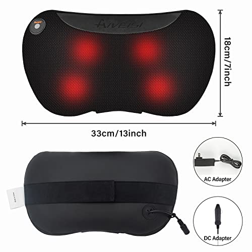 Aiveisi Shiatsu Neck And Back Massager With Heat,Massage Pillow,Deep Tissue Kneading Massager For Lower Back Neck Shoulder Foot Calf Leg Muscle Pain Relief, Gift For Men Women (Black) #TOP2