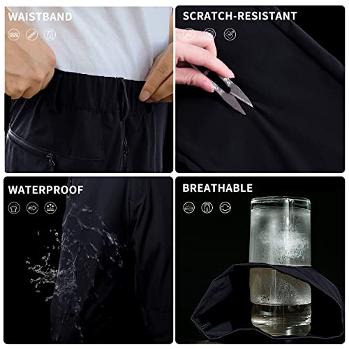 Noukow Men's Outdoor Hiking Pants, Quick Dry Lightweight Tactical Pants, Water Resistant Stretch Fishing Pants With 6 Zip Pockets & Belt Army Green #TOP3