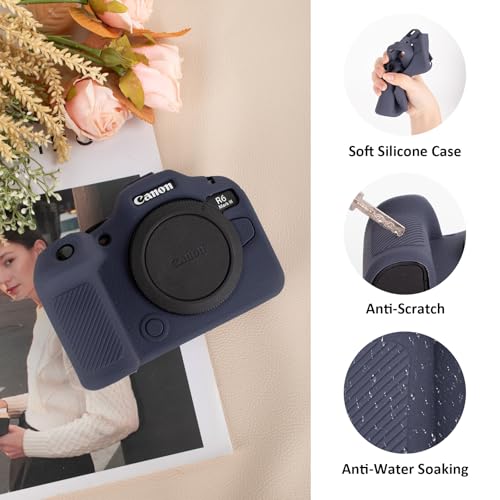 Funda de silicona para Canon EOS R6 Mark III color azul oscuro miniatura 6