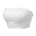 Générique Tube Top de Dentelle Florale de Femmes Soutien-Gorge Bandeau sans Bretelles Soutien-Gorge sans Couture Enveloppe de Poitrine Extensible (Blanc, XXL)