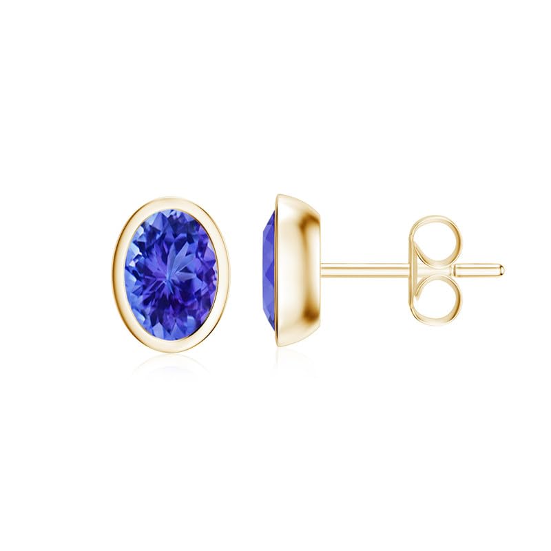 Image of Silvershake 6MM Round Shape Bazel Set Birthstone Gemstone 925 Sterling Silver Stud Post Earrings Jewelry for Business Women or Teens