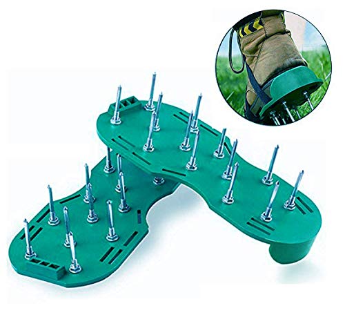 Amicc Lawn Aerator Sandals Shoes Grass Spiked Green Gardening Walking Revitalizing New (Green)