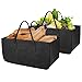 2 bolsas de fieltro para leña, cesta de la compra, cesta de fieltro, cesta de la compra, cesta para leña, cesta para periódicos, plegable, grande, 50 x 25 x 25 cm (negro)