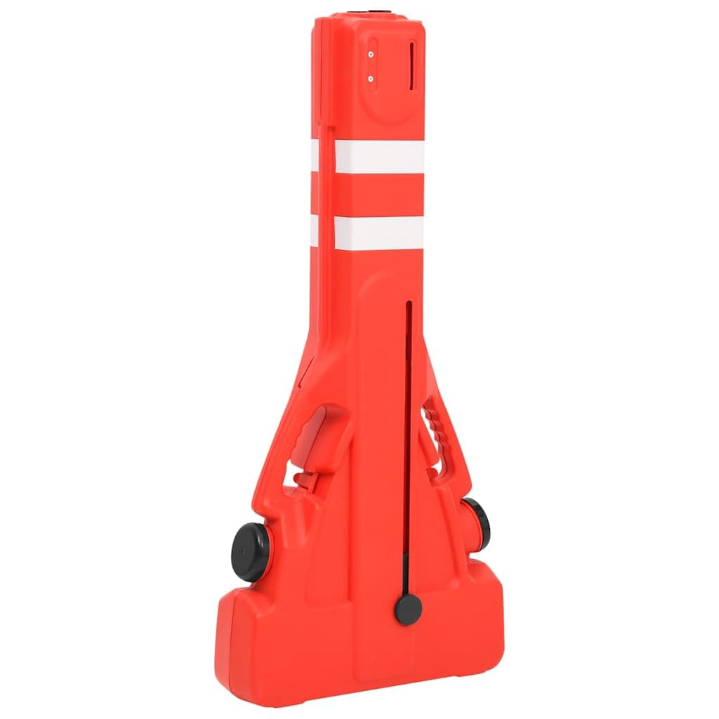 Barrera plegable de polietileno, 210 x 50 x 105 cm, color rojo