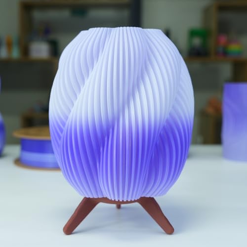 Image of GratKit Gradient PETG Filament, Color Change 3D Printer Filament 1.75mm, 1kg, Multicolor PETG Translucent Gradient Dark Purple White
