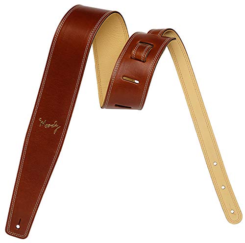 MOODY STRAPS (ムーディーストラップ) ギター/ベース用ストラップ Leather&Suede2.5" Standard Light BrownCream
