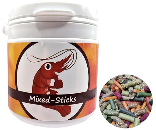 Schmitt Aquaristik Futter-Sticks Super-Mix / 120g Futter Sticks gemischt / 12 Sorten / für Garnelen, Krebse, Welse und Schnecken