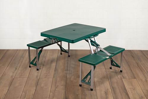 Image of PICNIC TIME NFL Picnic Table Portable Folding Table with Seats and Umbrella