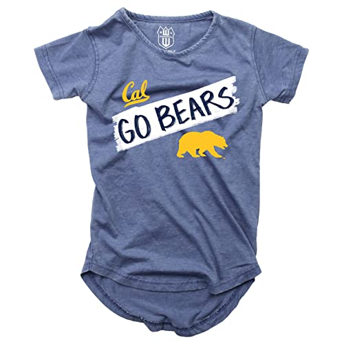 Wes and Willy NCAA Girls S/S Burnout Tee,Cal Golden Bears,4T,Midnight