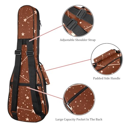 JRHEJTHH Housse durable pour ukulélé étanche avec épaules réglables pour ukulélé de 53,3 cm, 58,4 cm, 61 cm, rembourrage épais, motif étoilé – Marron, Multicolore., 25.9x9x3.1in/66x23x8cm, Moderne - Les Beatles, Paul McCartney, John Lennon, RIngo Starr, George Harrison JRHEJTHH Housse durable pour ukulélé étanche avec épaules réglables pour ukulélé de 53,3 cm, 58,4 cm, 61 cm, rembourrage épais, motif étoilé – Marron, Multicolore., 25.9x9x3.1in/66x23x8cm, Moderne – Image 4