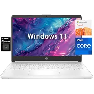 HP Portátil de negocios HD de 14 pulgadas, Intel Quad-Core N4120, 16 GB de RAM, 384 GB de almacenamiento, (128 GB eMMC+tarjeta SD de 256 GB), 1 año Office 365, diseño delgado, cámara web, HDMI,