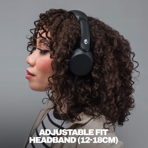 Image of Skullcandy Icon 180 Wired Headphones, Built-in 85dB Volume Limiter, Comfortable On-Ear Fit, Adjustable Headband, Convenient for Travel with 3.5mm AUX Plug, in-Line Microphone - True Black