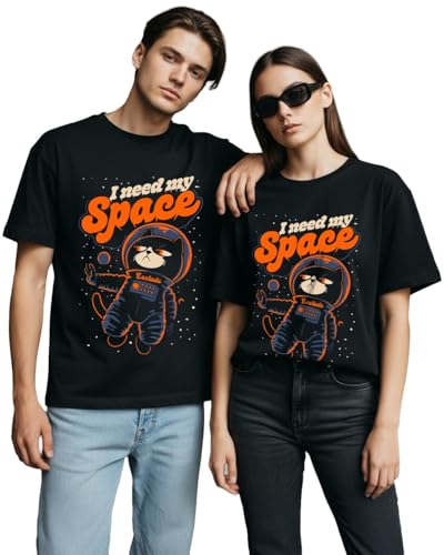 Image of LEOTUDE Couple Combo Men's Oversized T-Shirt & Women's Drop Shoulder Tshirt