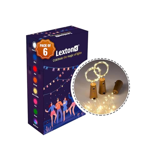 Image of Lexton Multicolor Cork Light | 20 Led | Multicolor | Pack of 6 | for Indoor & Outdoor Decorations